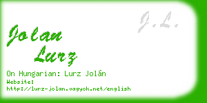 jolan lurz business card